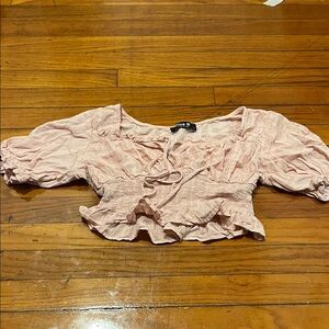 Trendy Pink Ruffled Blouse